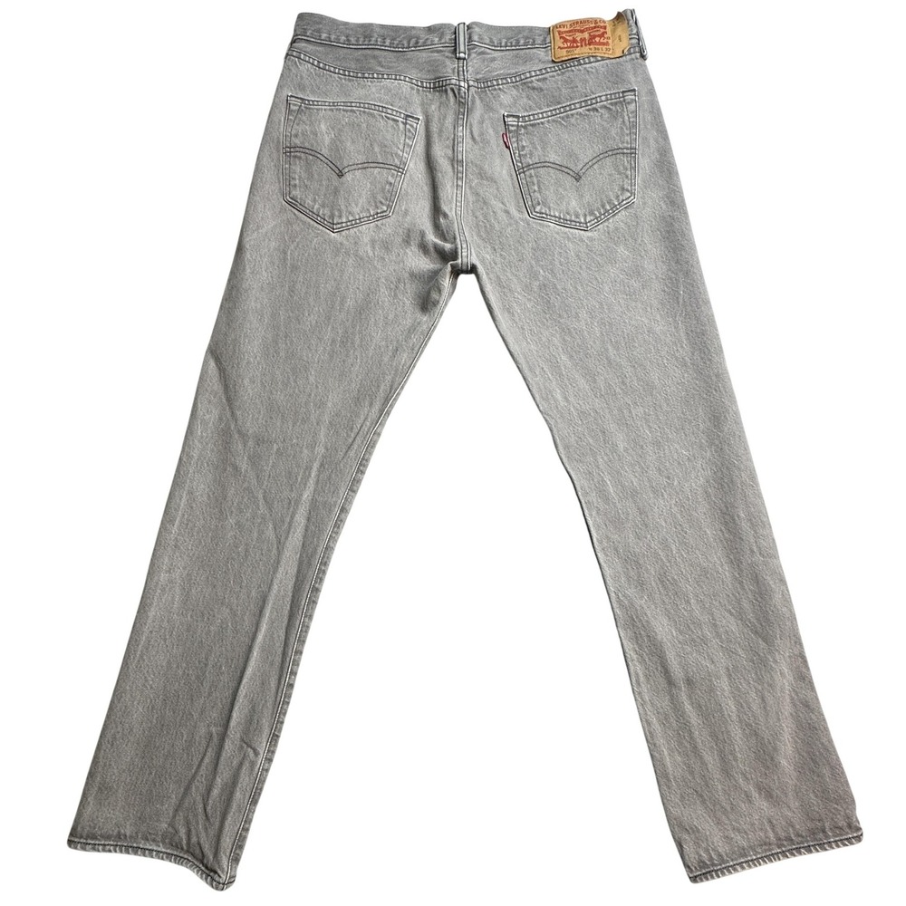 Levis 501 Jeans Mens 36x32 (34x30) Gray Straight Leg Button Fly Cotton Denim